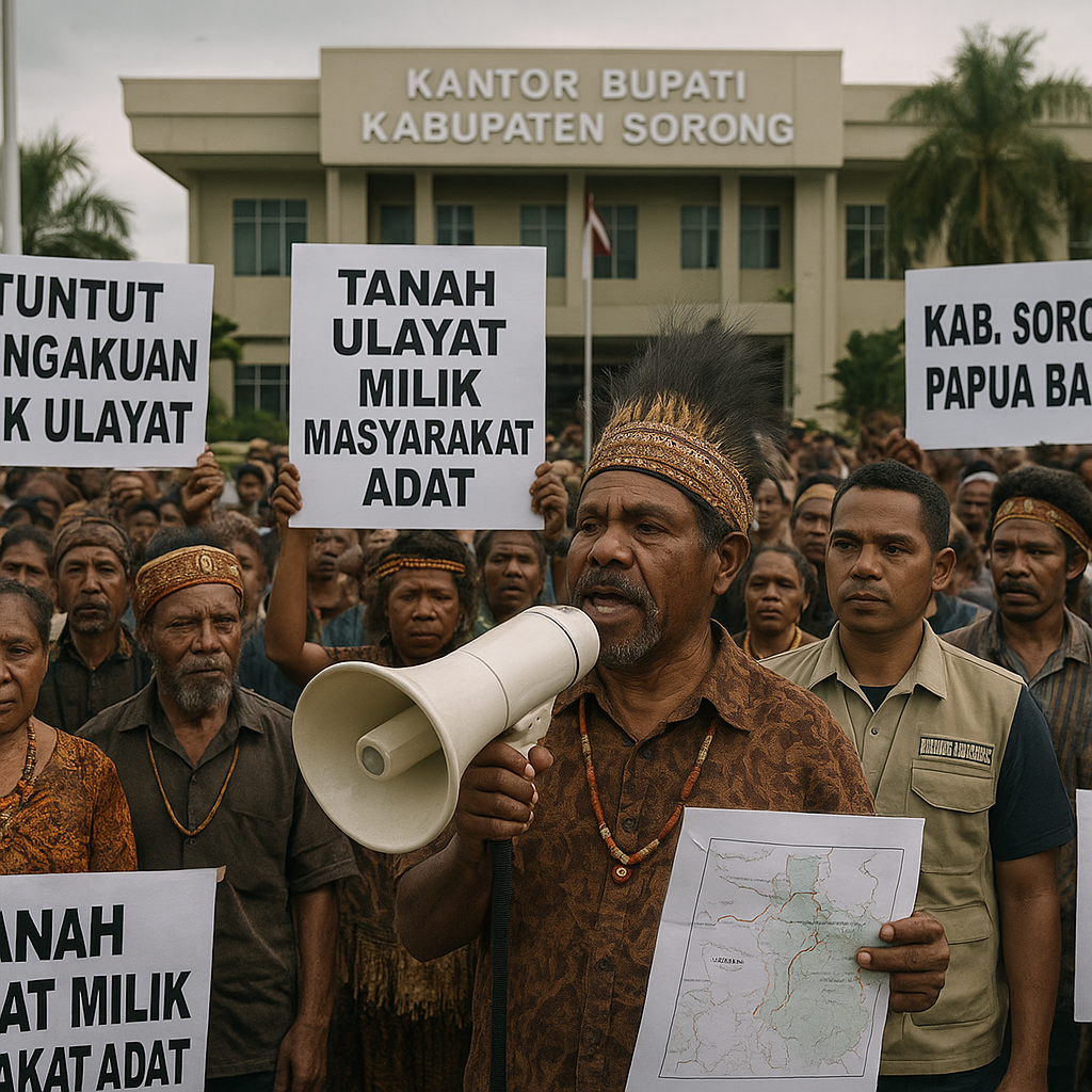 Konflik tanah adat di Kabupaten Sorong, Papua Barat, memicu unjuk rasa besar