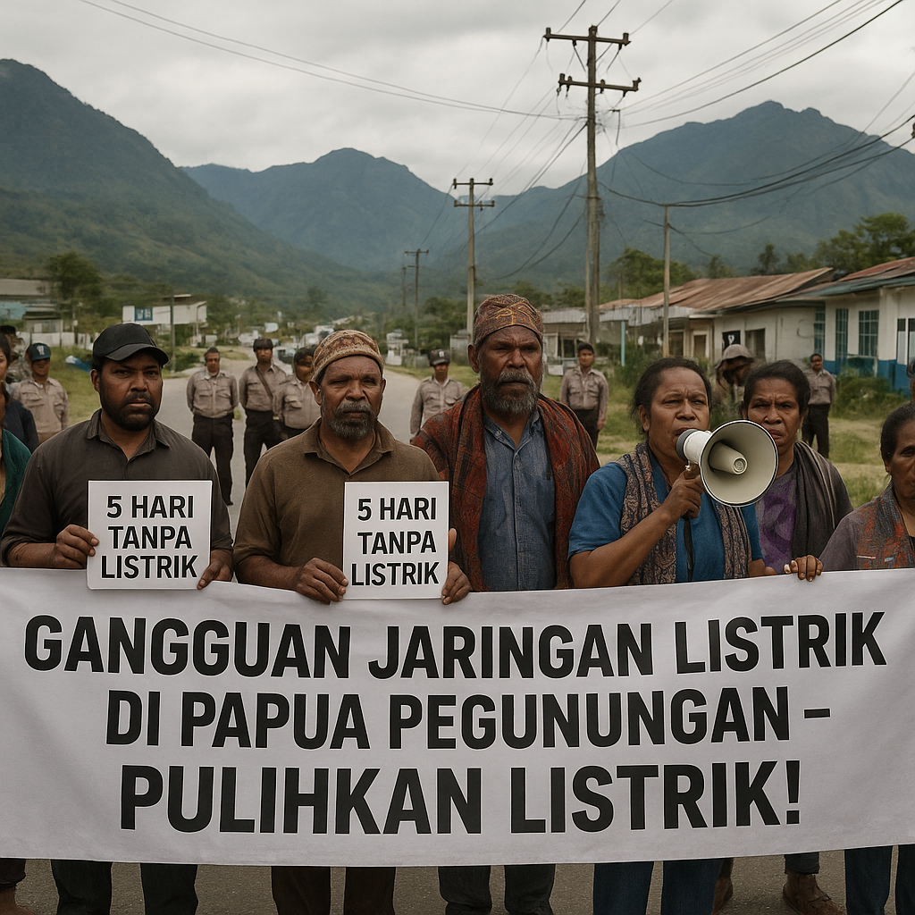 Gangguan Jaringan Listrik di Papua Pegunungan Picu Aksi Unjuk Rasa Warga