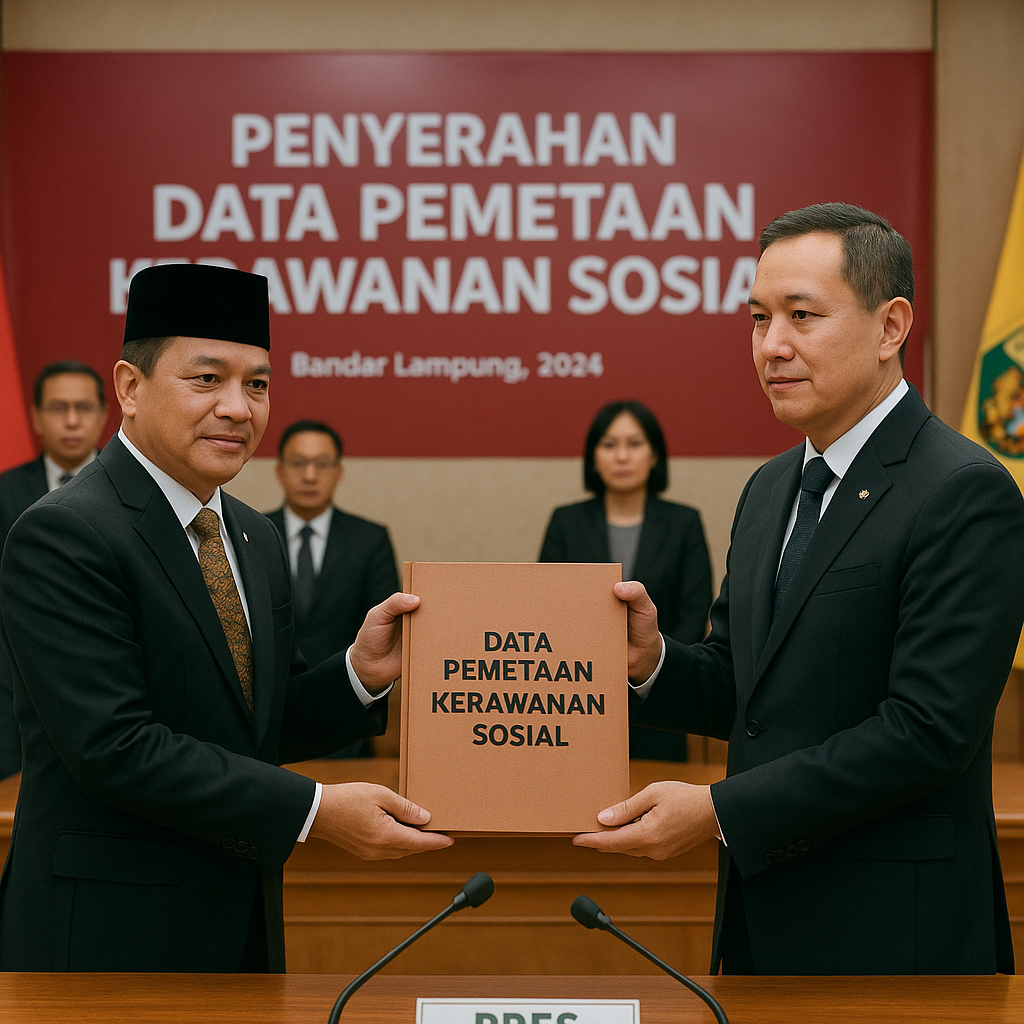 Gubernur Lampung Serahkan Data Pemetaan Kerawanan Sosial ke Kepala BIN