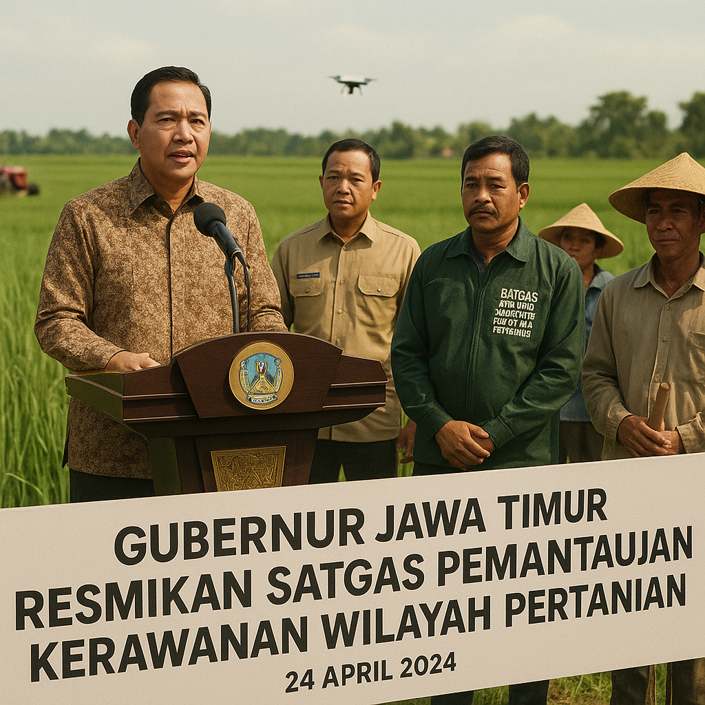 Gubernur Jawa Timur Resmikan Satgas Pemantauan Kerawanan Wilayah Pertanian