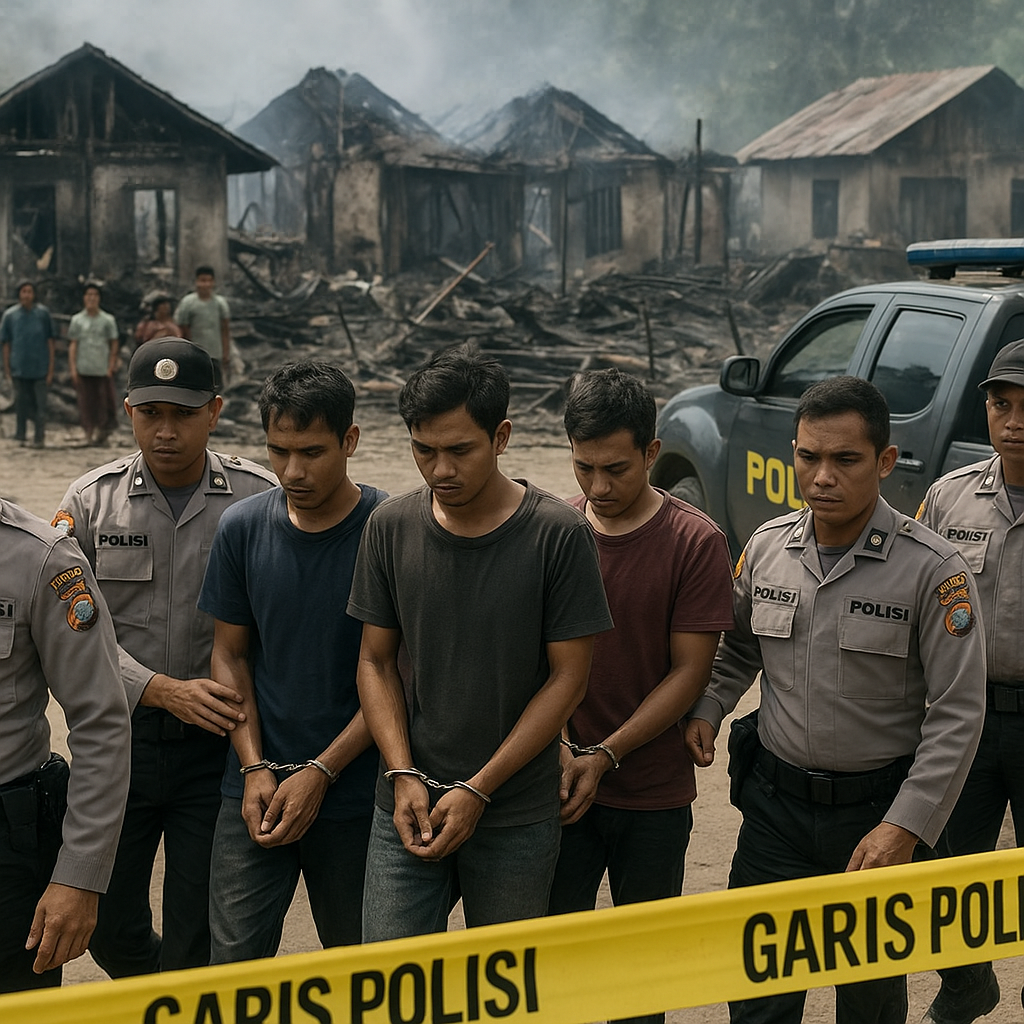 Polisi Tangkap 14 Pembakar 51 Rumah Warga saat Kerusuhan di Adonara Flores Timur