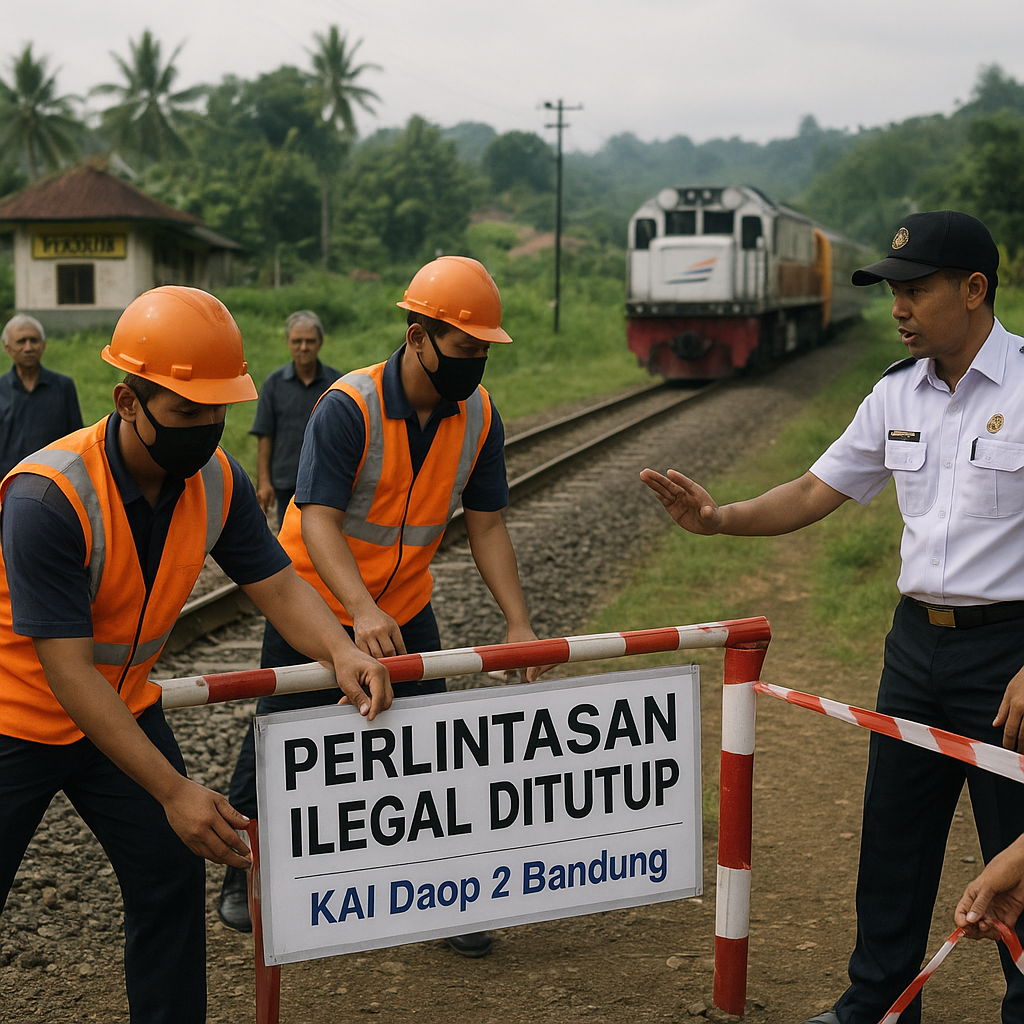KAI Daop 2 Bandung Tutup 38 Perlintasan Ilegal Demi Keselamatan Kereta Api