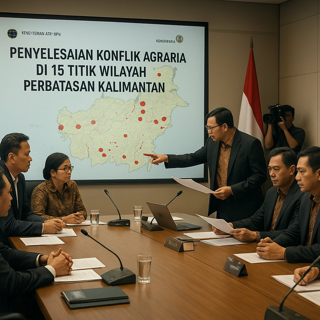Kementerian ATR/BPN dan Kemendagri Bahas Penyelesaian Konflik Agraria di 15 Titik Wilayah Perbatasan Kalimantan