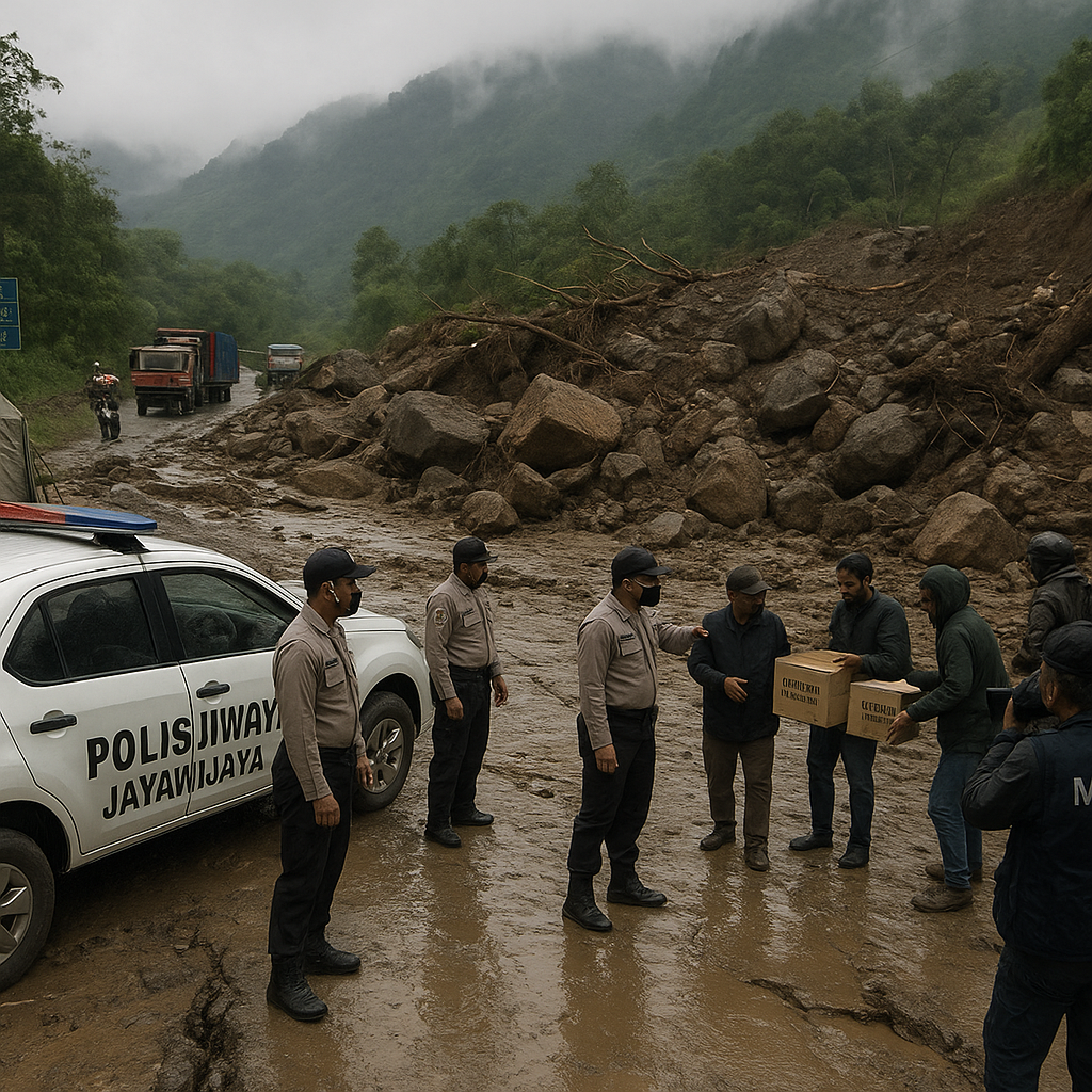 Polres Jayawijaya Sebut Jalan Penghubung Tiga Kabupaten Papua Pegunungan Terputus