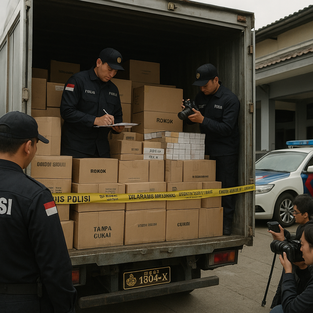 Polres Madiun Kota Amankan Truk Angkut 3,1 Juta Batang Rokok Ilegal