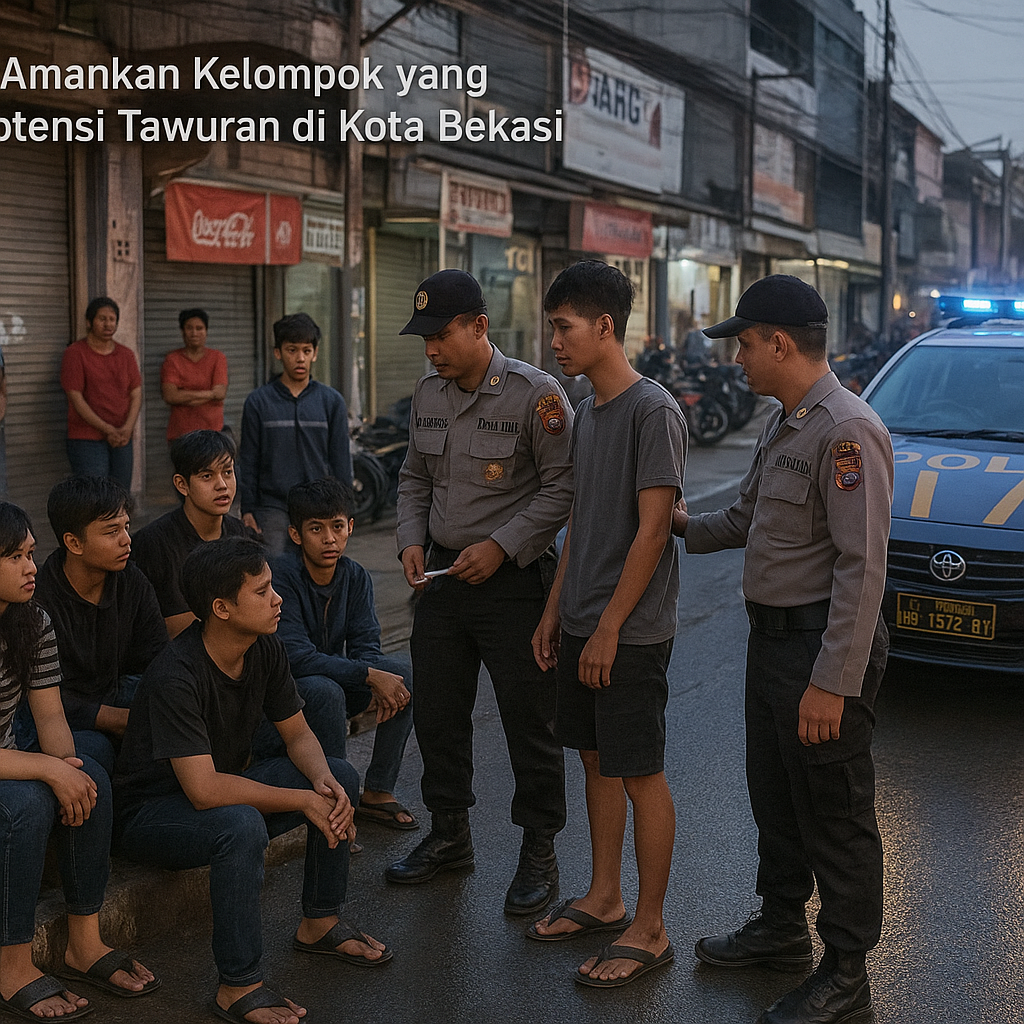 Polisi Amankan Kelompok yang Berpotensi Tawuran di Kota Bekasi