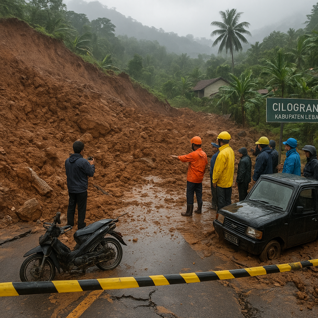 Akses Utama Cilograng Lebak Terputus akibat Longsor, Warga: Tanah Masih Terus Bergerak