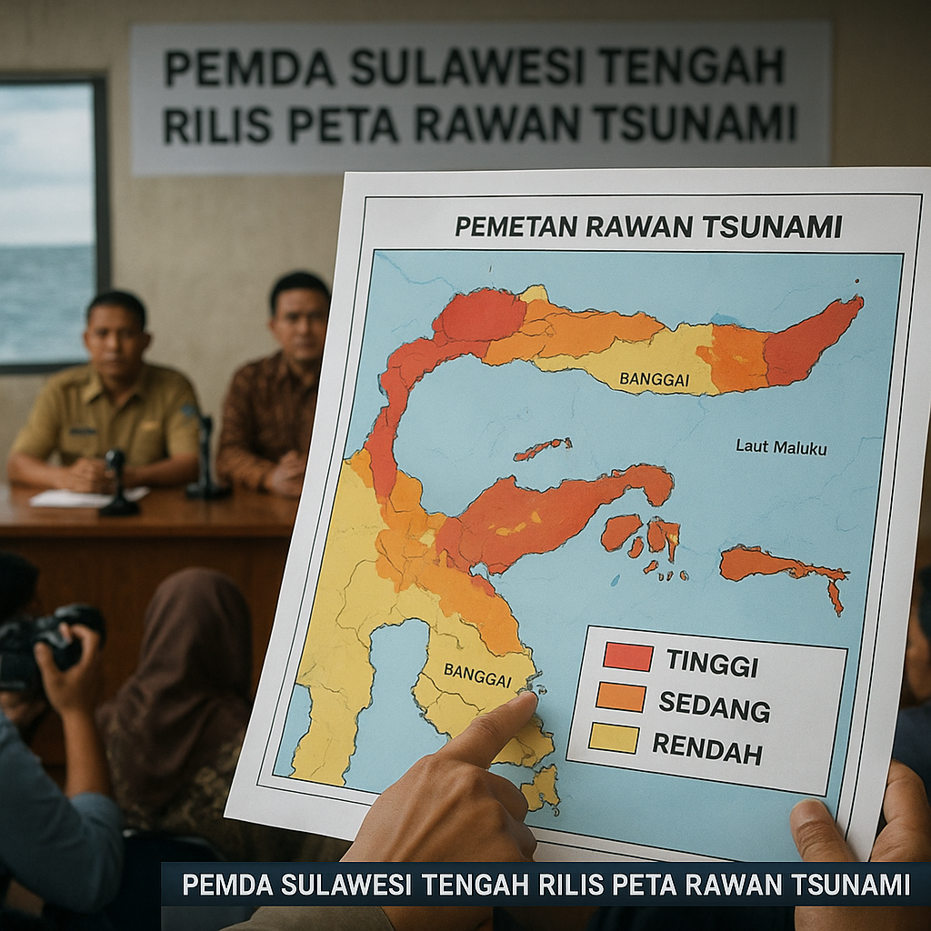Pemda Sulawesi Tengah Rilis Peta Rawan Tsunami Pasca Aktivitas Seismik Meningkat di Laut Maluku