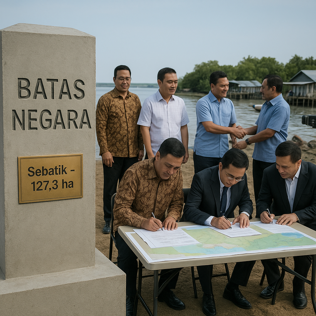 Garis Batas di Sebatik Diperbarui, 127,3 Hektare Wilayah Malaysia Masuk RI