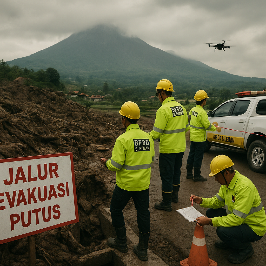 Longsor di Lereng Merapi Putus Jalur Evakuasi, BPBD Sleman Tingkatkan Monitoring