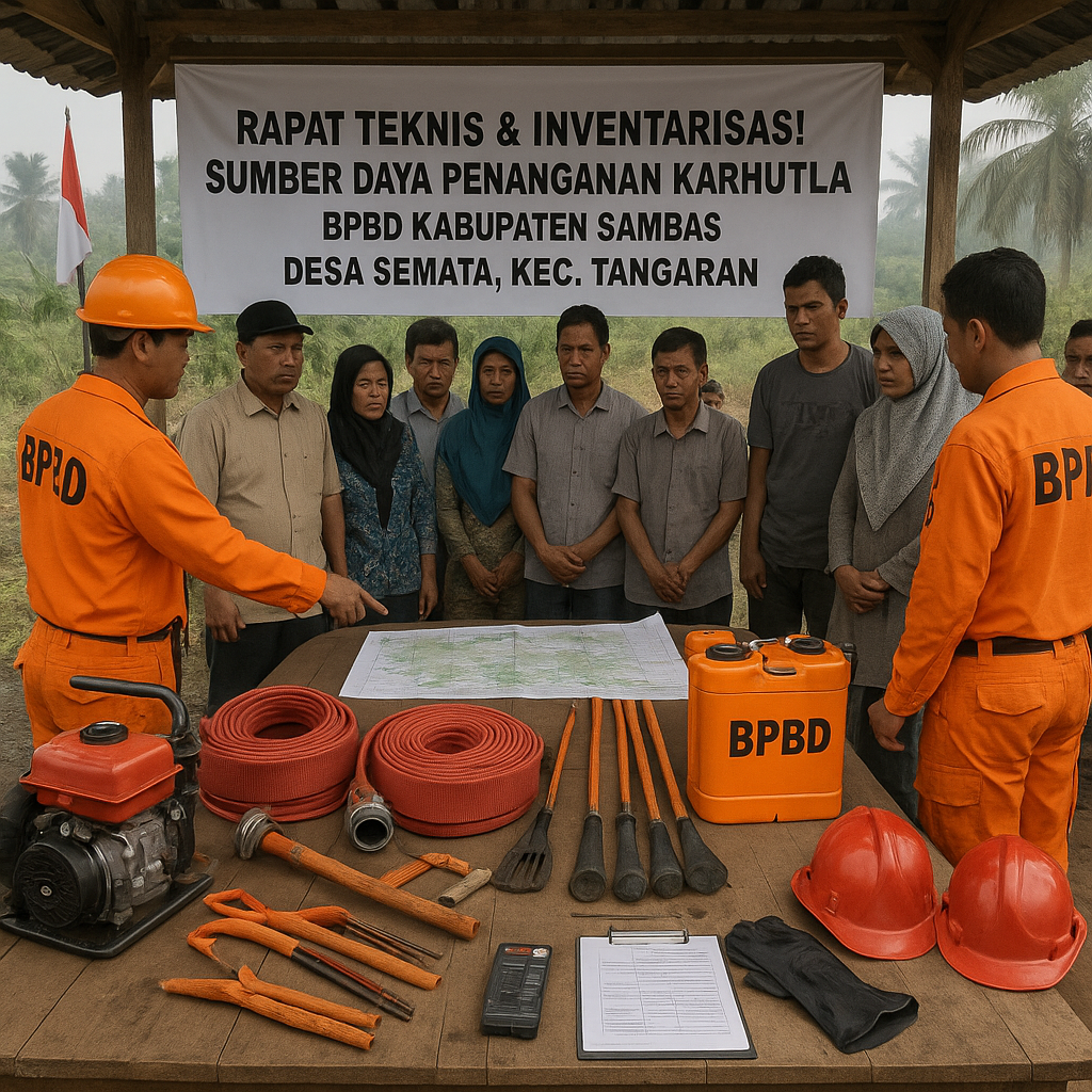 Hadapi Ancaman Karhutla, BPBD Sambas Inventarisasi Peralatan dan Personel Desa