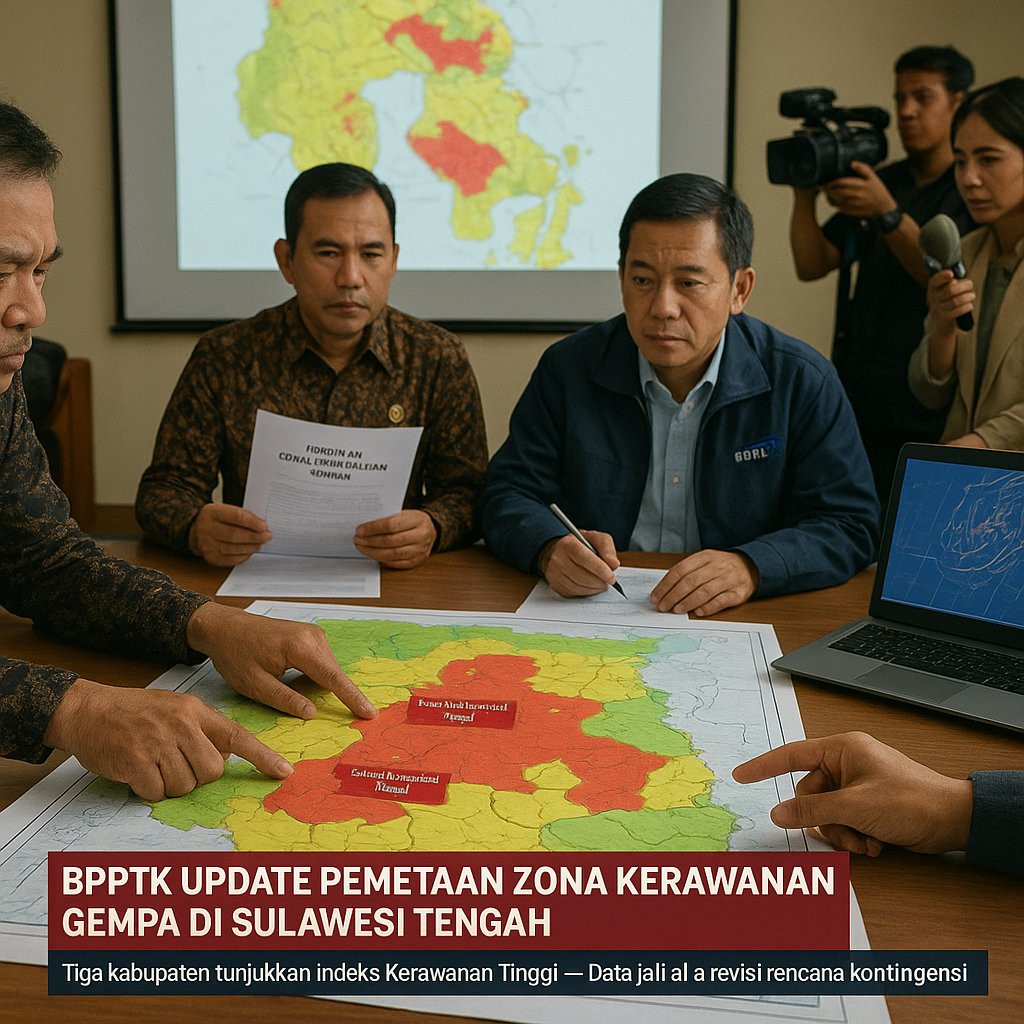 BPPTK Update Pemetaan Zona Kerawanan Gempa di Sulawesi Tengah