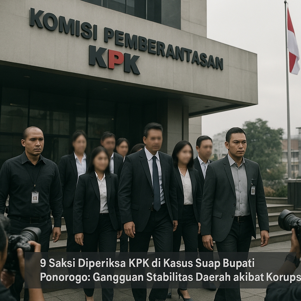 9 Saksi Diperiksa KPK di Kasus Suap Bupati Ponorogo: Gangguan Stabilitas Daerah akibat Korupsi