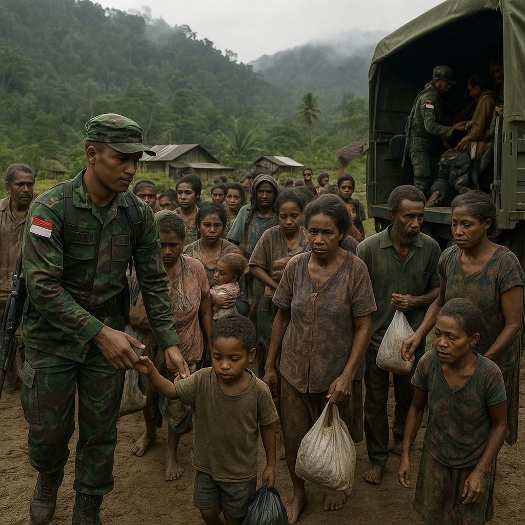 TNI Evakuasi 44 Warga Pendulang Emas dari Kampung Kawe, Pegunungan Bintang yang Kabur dari KKB