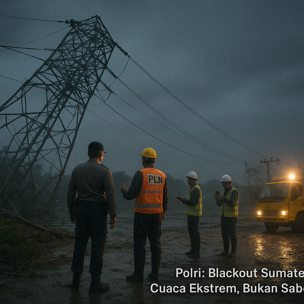 Polri Pastikan Blackout di Sumatera Bukan Sabotase, Penyebab Faktor Cuaca