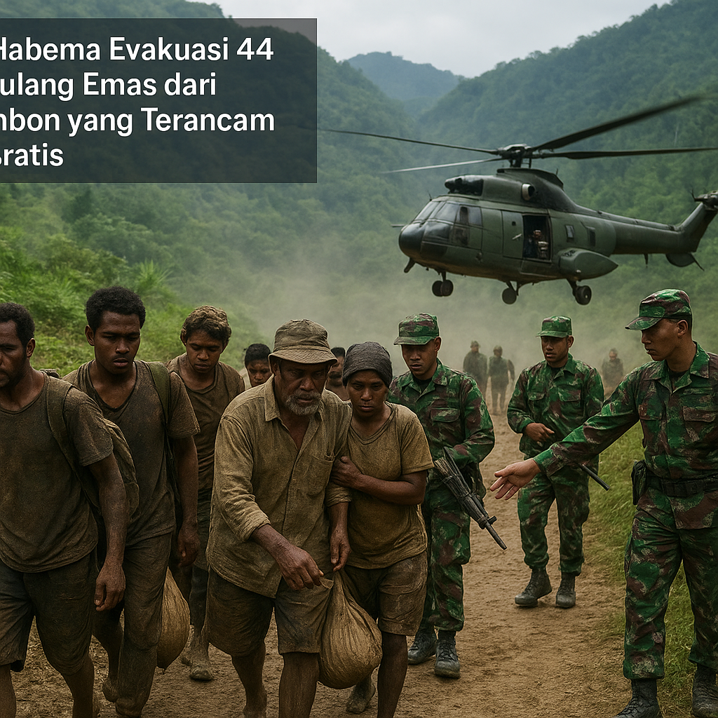 TNI Habema Evakuasi 44 Pendulang Emas dari Awimbon yang Terancam Separatis
