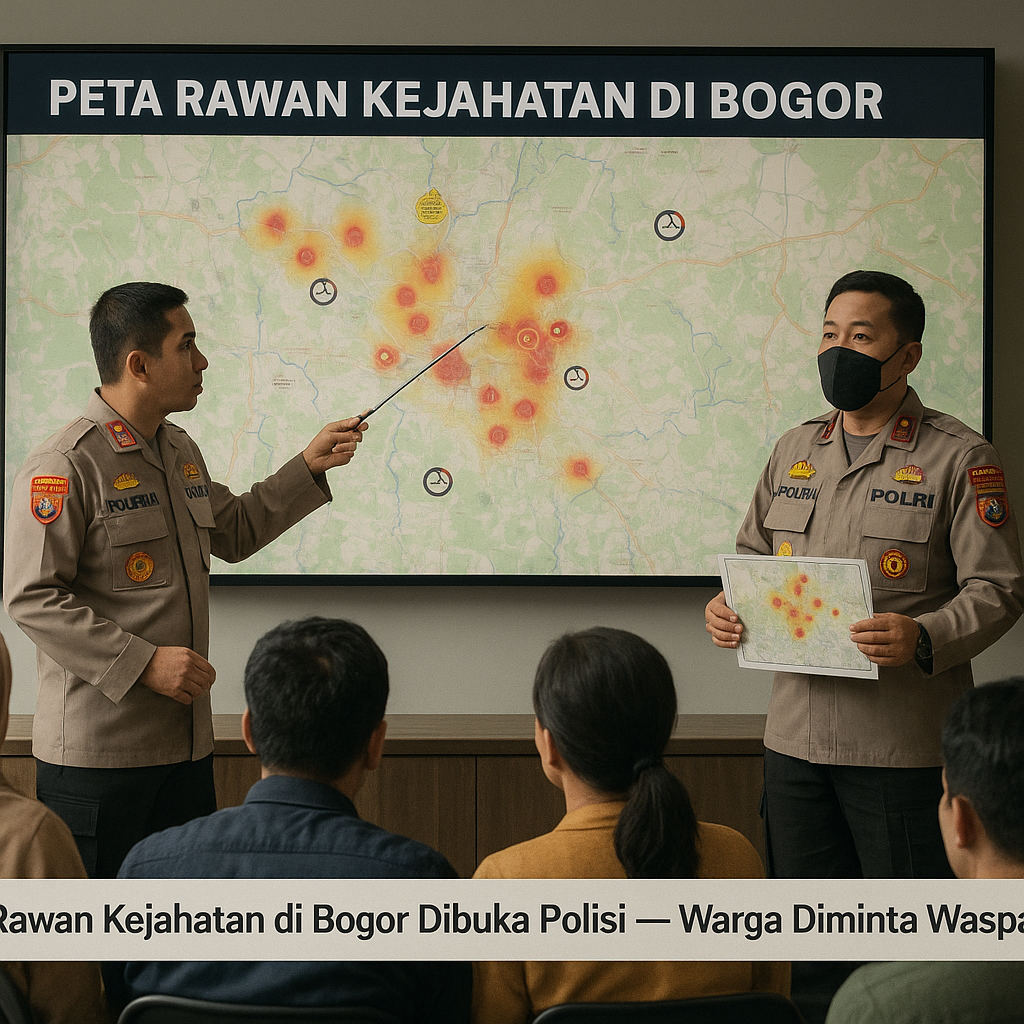 Peta Rawan Kejahatan di Bogor Dibuka Polisi, Warga Diminta Waspada di Jam Ini