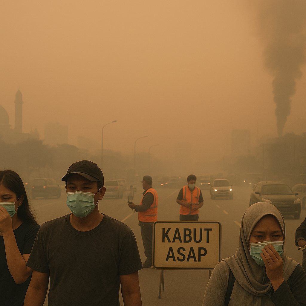 Kabut Asap Kebakaran Hutan Selimuti Kota Pekanbaru, Kualitas Udara Memburuk