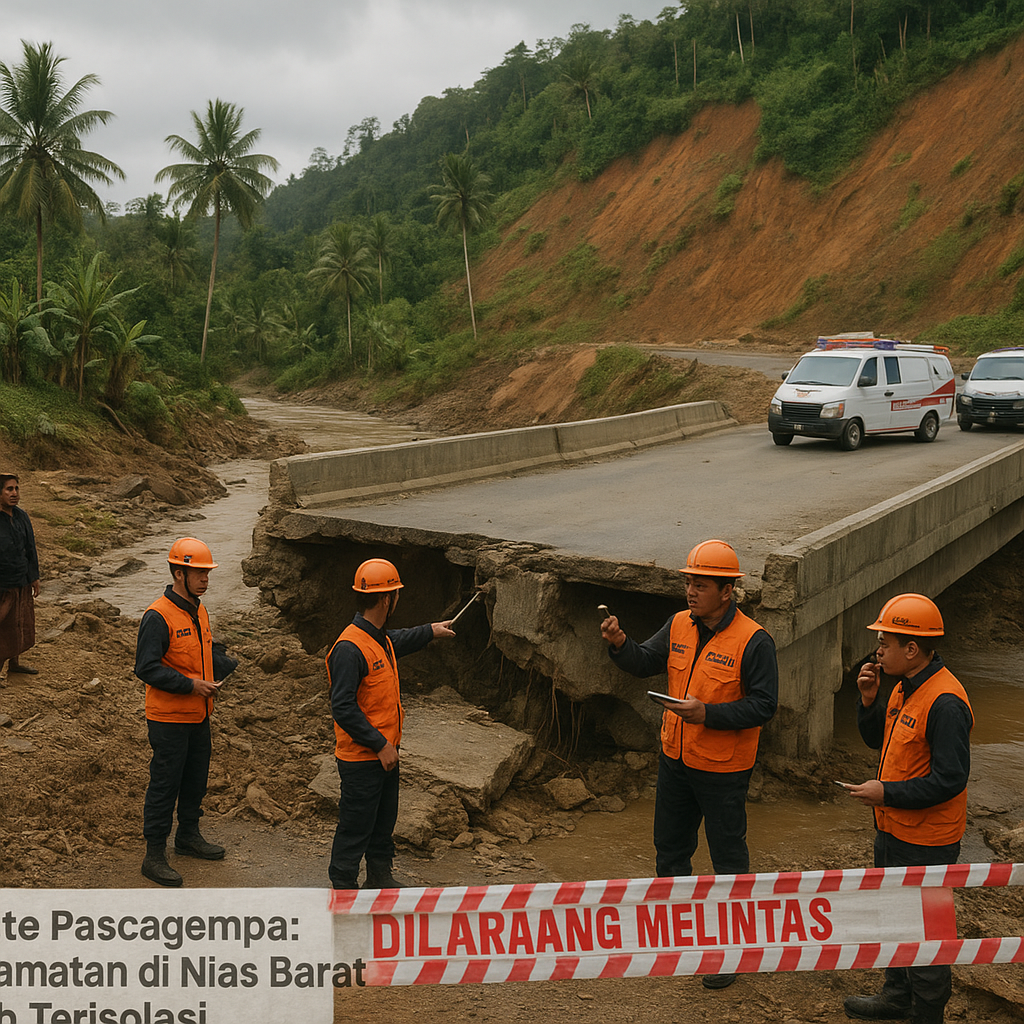 Update Pascagempa: 5 Kecamatan di Nias Barat Masih Terisolasi, Jembatan Penghubung Putus
