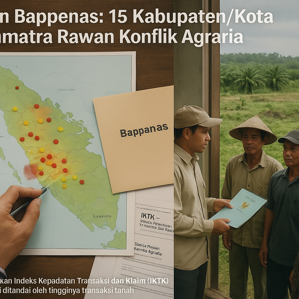 Kajian Bappenas: 15 Kabupaten/Kota di Sumatra Rawan Konflik Agraria Berdasarkan Indeks Kepadatan Transaksi dan Klaim