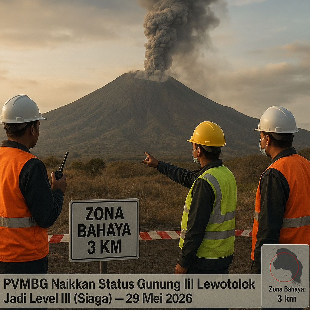 Pusat Vulkanologi dan Mitigasi Bencana Geologi Naikkan Status Gunung Ili Lewotolok di Lembata ke Level III (Siaga)