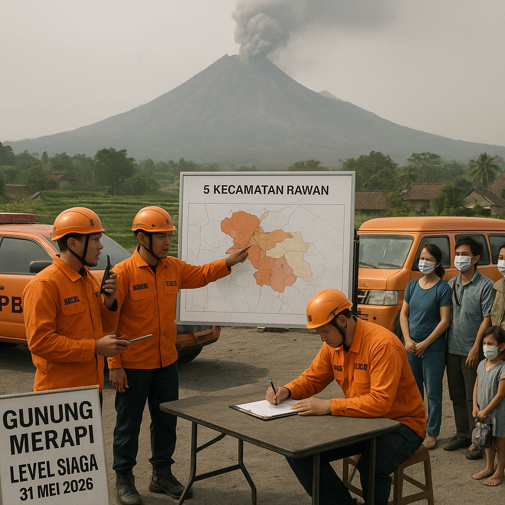 Gunung Merapi di Yogyakarta Masuki Level 'Siaga', BPBD Sleman dan Magelang Mempersiapkan Skema Evakuasi Terbaru