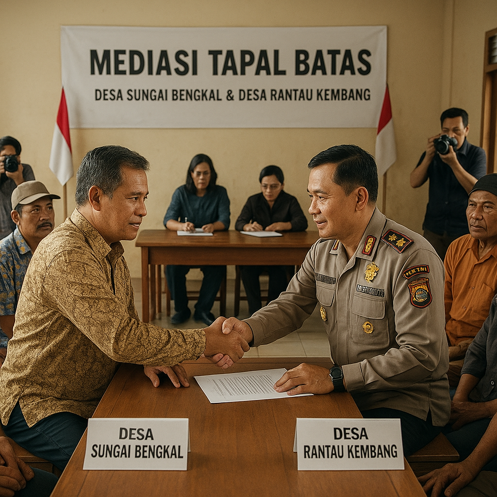 Konflik Tapal Batas antara Desa di Kabupaten Bungo dan Tebo, Jambi, Ditangani melalui Mediasi Bupati dan Kapolres