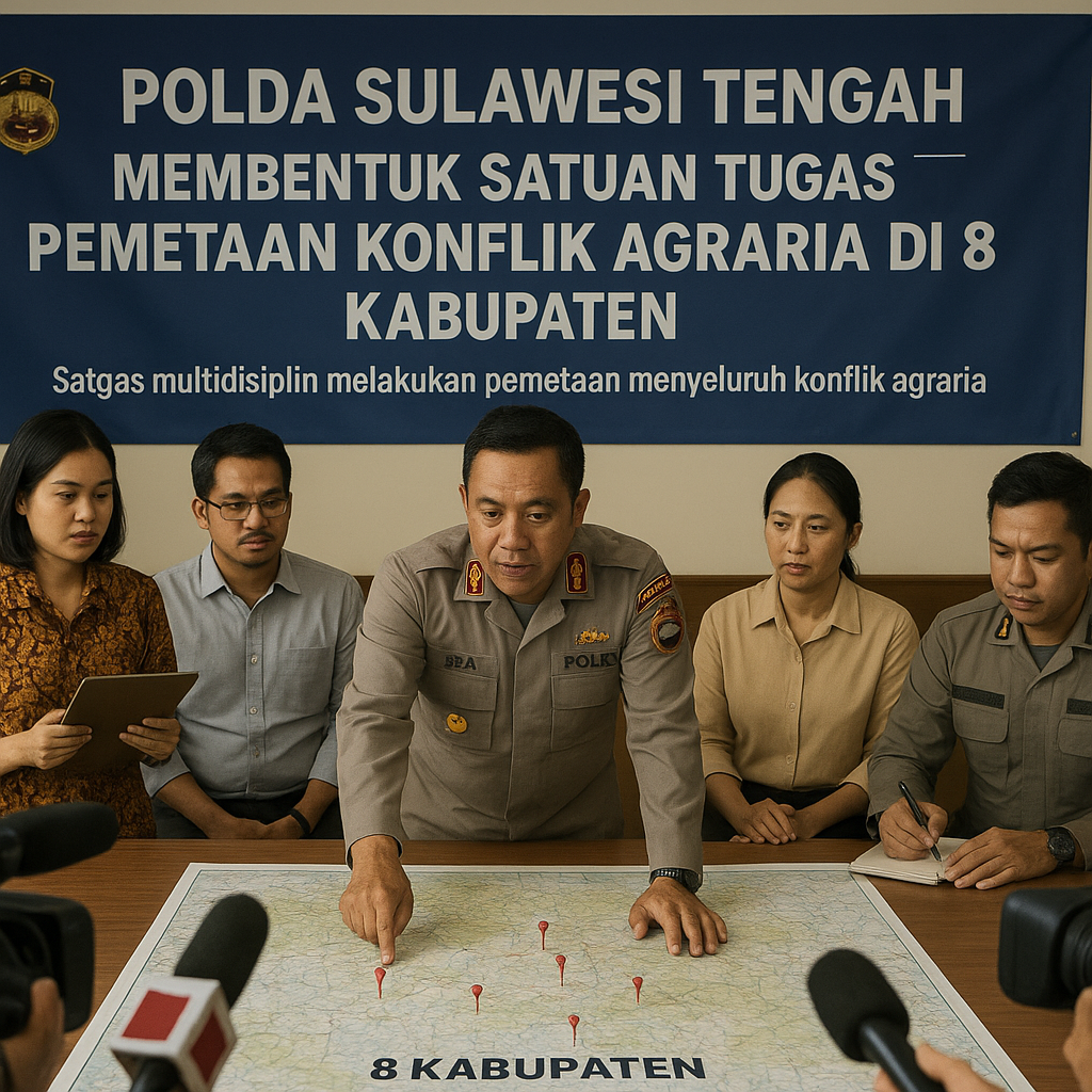 Polda Sulawesi Tengah Membentuk Satuan Tugas Pemetaan Konflik Agraria di 8 Kabupaten